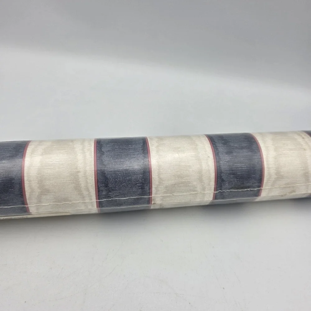 Vtg New Foremost Wallcoverings Prepasted Scrubbable Blue White Stripes